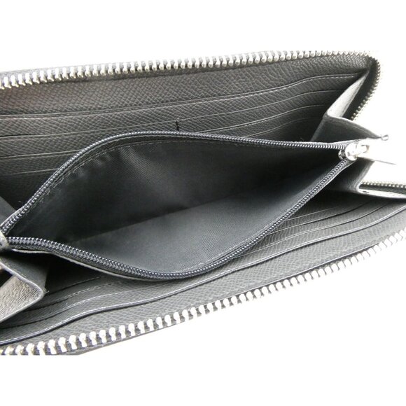 Coach Signature Black Smoke Bird Print Zip Around Accordion Wallet F23400 - Picture 8 of 13